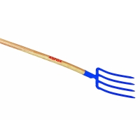 Fourche à bêcher Paris à douille à 4 dents avec manche bois pomme 30 cm