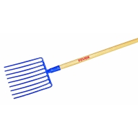 Fourche à cailloux à douille avec manche pomme en bois 9 dents 35 cm