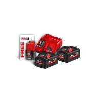 Pack batteries et chargeur pour outillage électroportatif M18 HNRG-552 - 2 batteries 18V 5,5Ah et 1 batterie RED LITHIUM 12V 3Ah - chargeur rapide