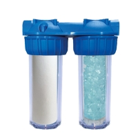 Filtre double domestique cartouche extrudée + silicopolyphosphate 25µ - 3/4"