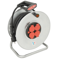 Enrouleur de câble électrique galvanisé avec 4 prises - 33 m - H07RN-F 3G2,5