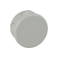 Boîte étanche grise de connexion Ø 70 x 35 mm avec cônes