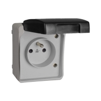 Prise fixe étanche 2P+T (français), 16A 250V~. IP44 de surface