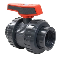 Vanne PVC industrie double union taraudée