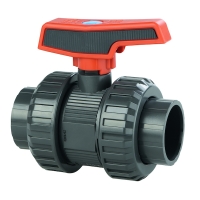 Vanne PVC industrie double union à coller