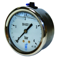 Manomètre 216 simple graduation glycèrine axial inox