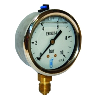 Manomètre 216 simple graduation glycèrine radial inox