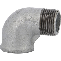 Coude 90° petit rayon galvanisé mâle femelle 92